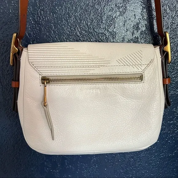 FOSSIL Harper Saddle Crossbody Pebbled Leather Bag