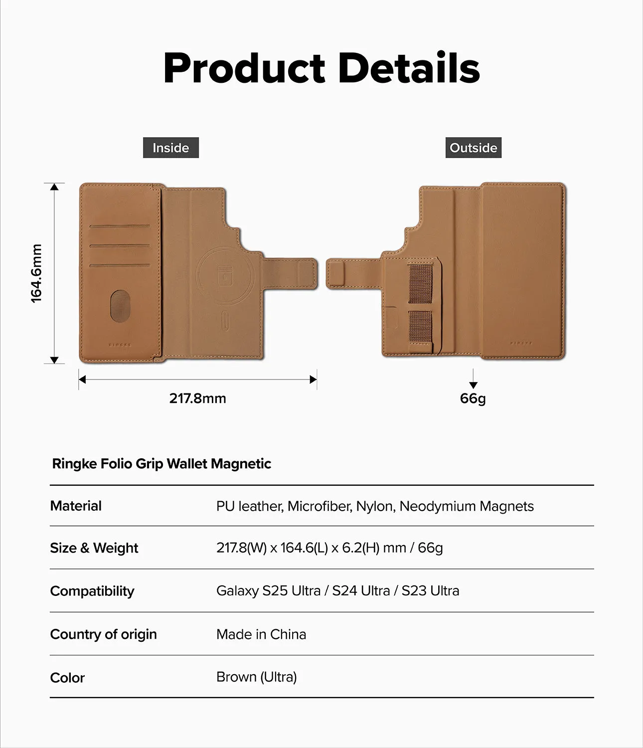 Galaxy S25 Ultra Case | Folio Grip Wallet Magnetic