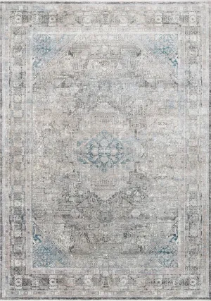 Gemma Rug in Silver & Blue