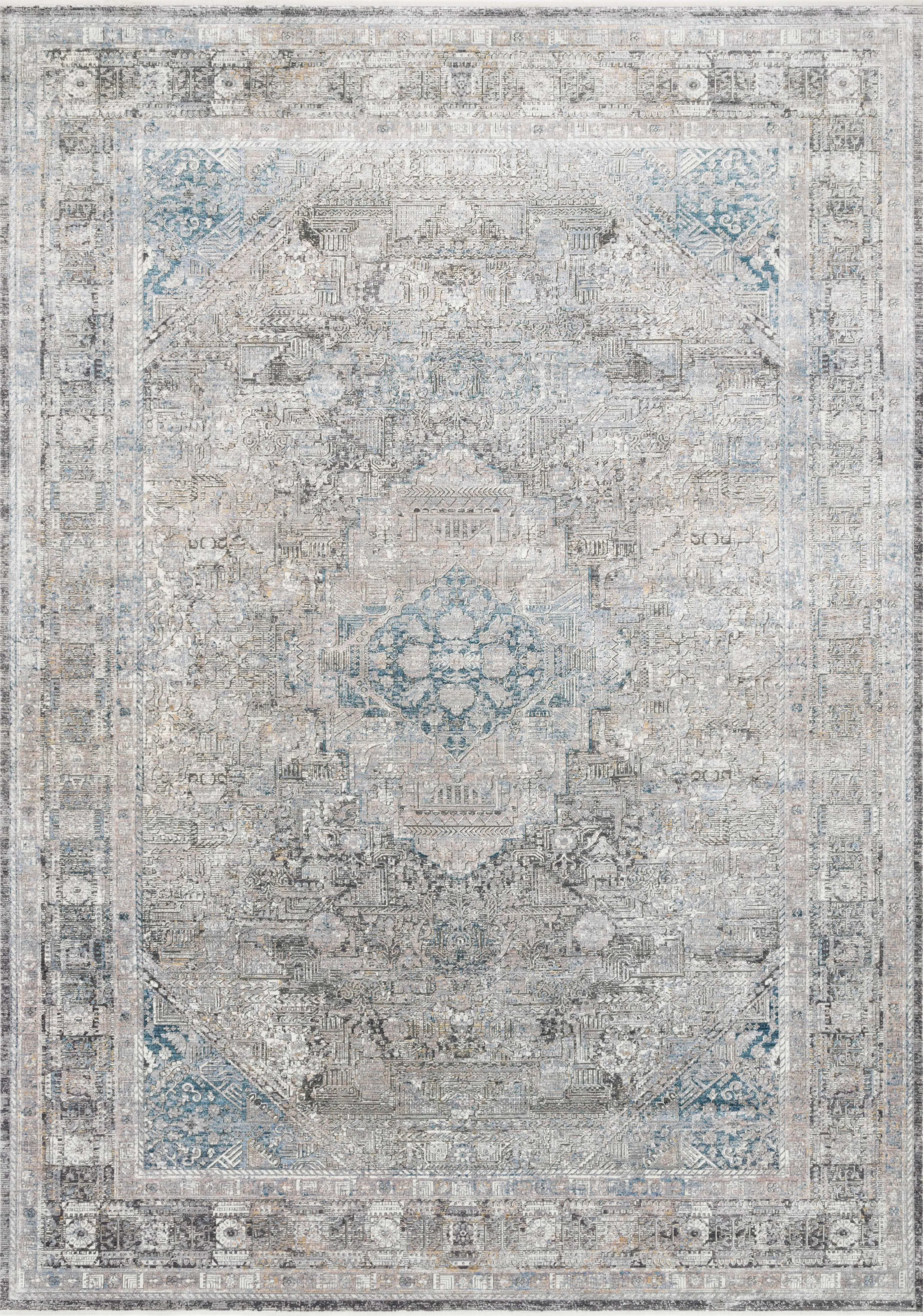 Gemma Rug in Silver & Blue