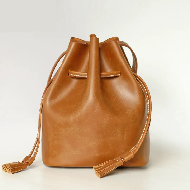 Genuine Leather Ladies Bucket Bag
