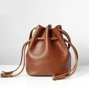 Genuine Leather Ladies Bucket Bag