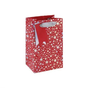 Gift Bag Perfume - Red Silver Stars