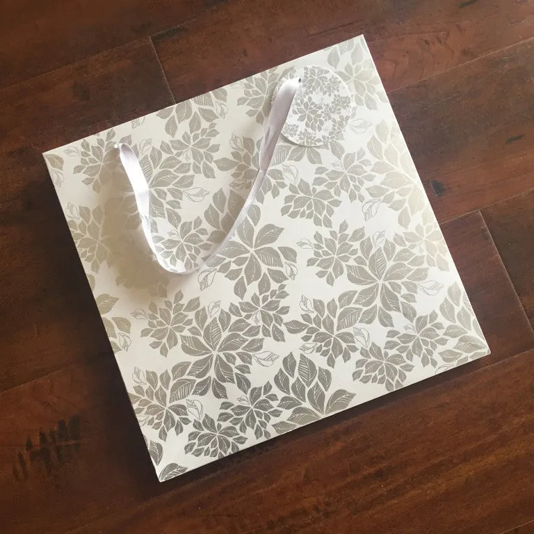 Gift Bag - Silver Floral