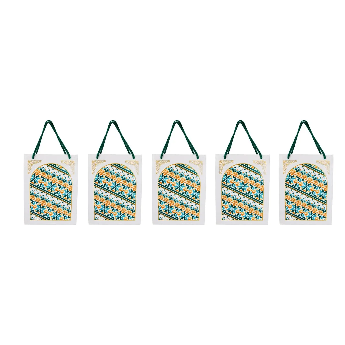 Gift Paper Bag With Handle Set - 6 x 2.25 x 8 Inches | 5 Pcs/ Carry Bag/ Gift Bag for Shopping