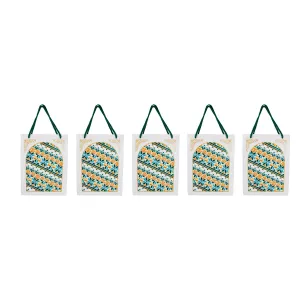 Gift Paper Bag With Handle Set - 6 x 2.25 x 8 Inches | 5 Pcs/ Carry Bag/ Gift Bag for Shopping