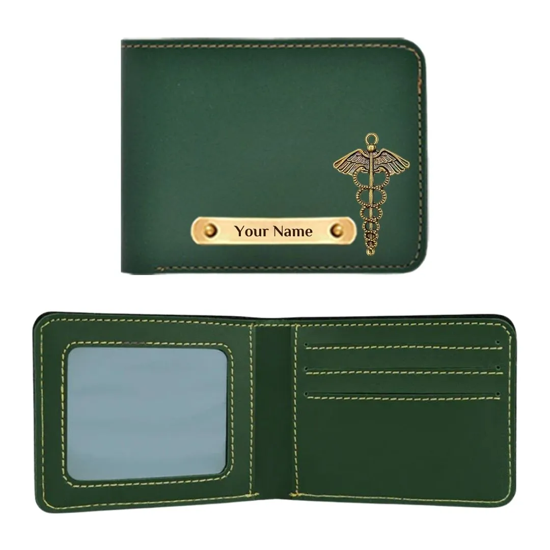 Giftana Exquisite Mens Personalized Wallet with Doctor Charm - Green