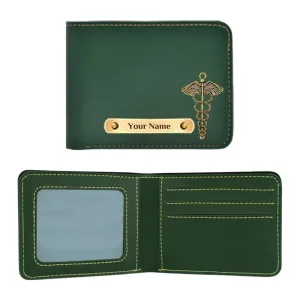 Giftana Exquisite Mens Personalized Wallet with Doctor Charm - Green