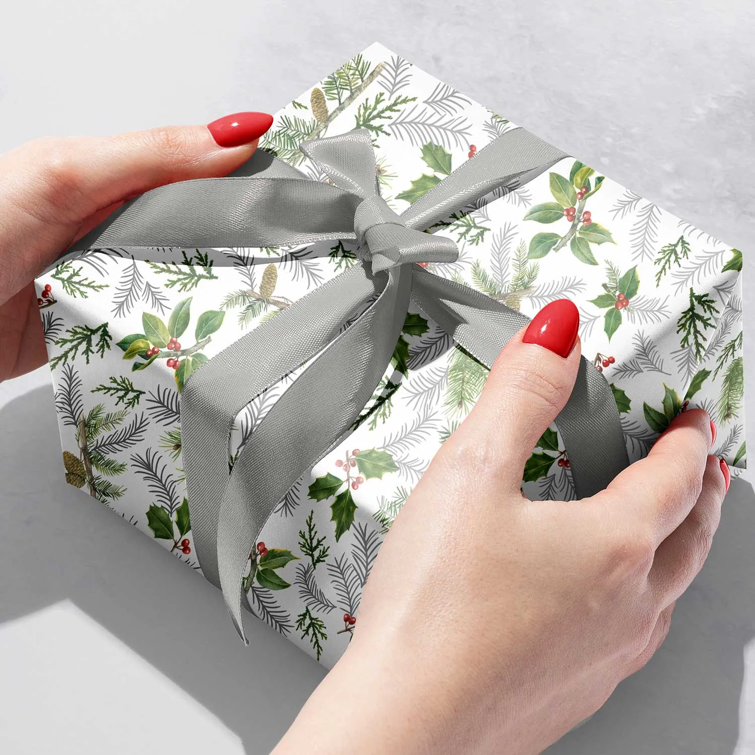 Glistening Pine Christmas Gift Wrap