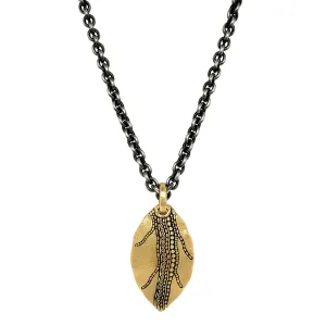 Glistening Textured Leaf Pendant