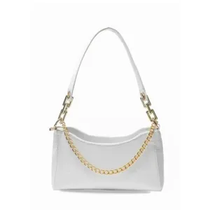Glossy croco chain handle sling bag