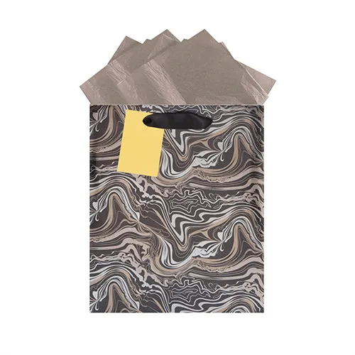 Gold and Black Marble Gift Bag