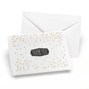 Gold Polka Dot Thank You Notes and Envelopes (Set of 50)