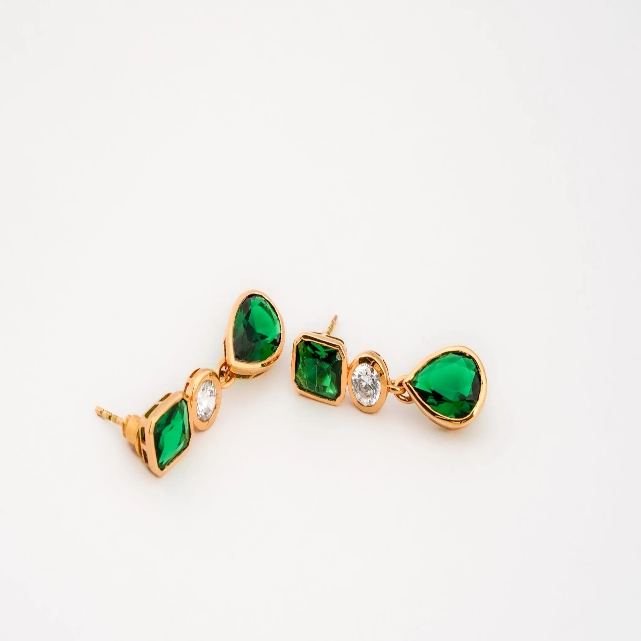 Green Pearl Dangle Earrings