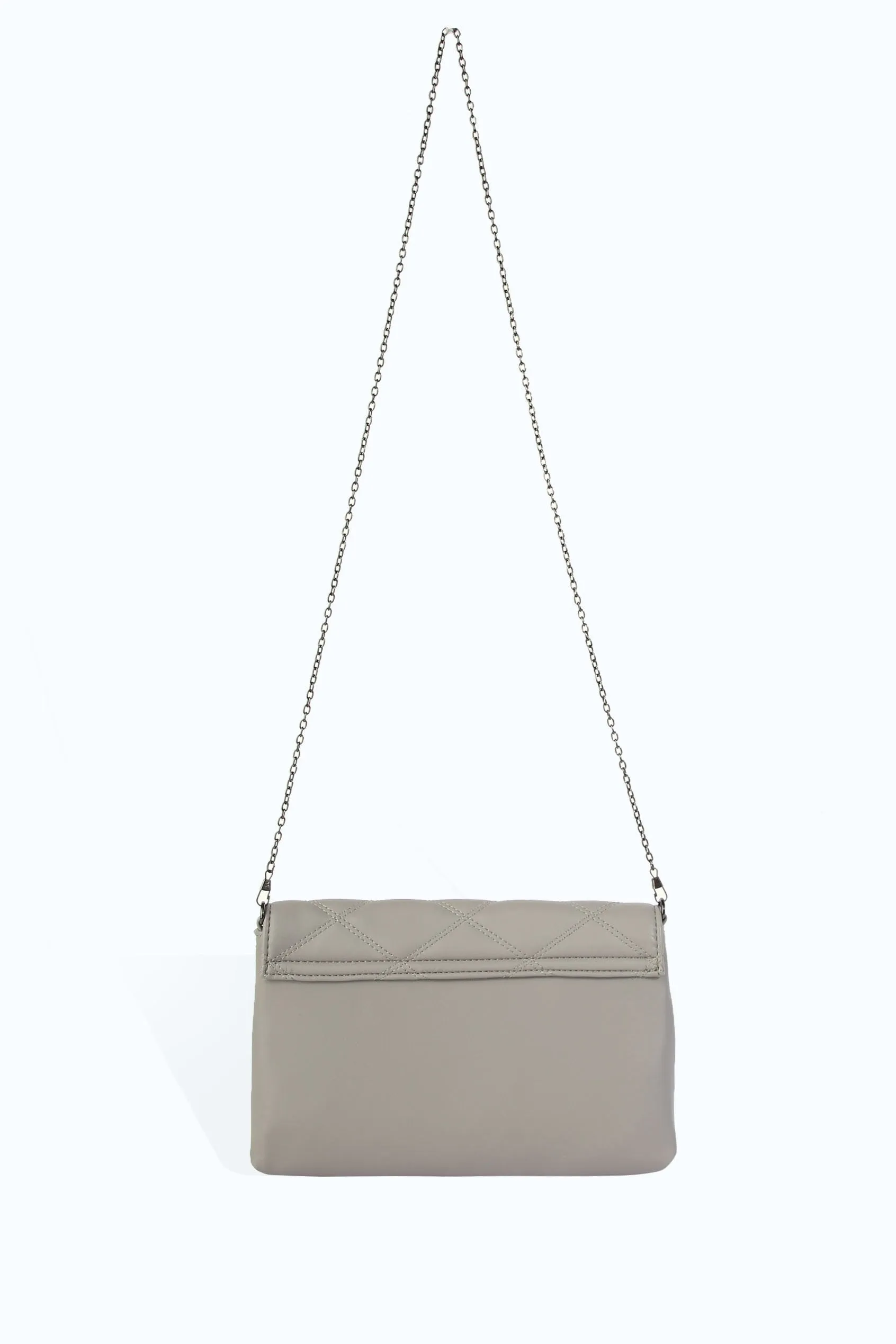 Grey Quilted Tassel Bag