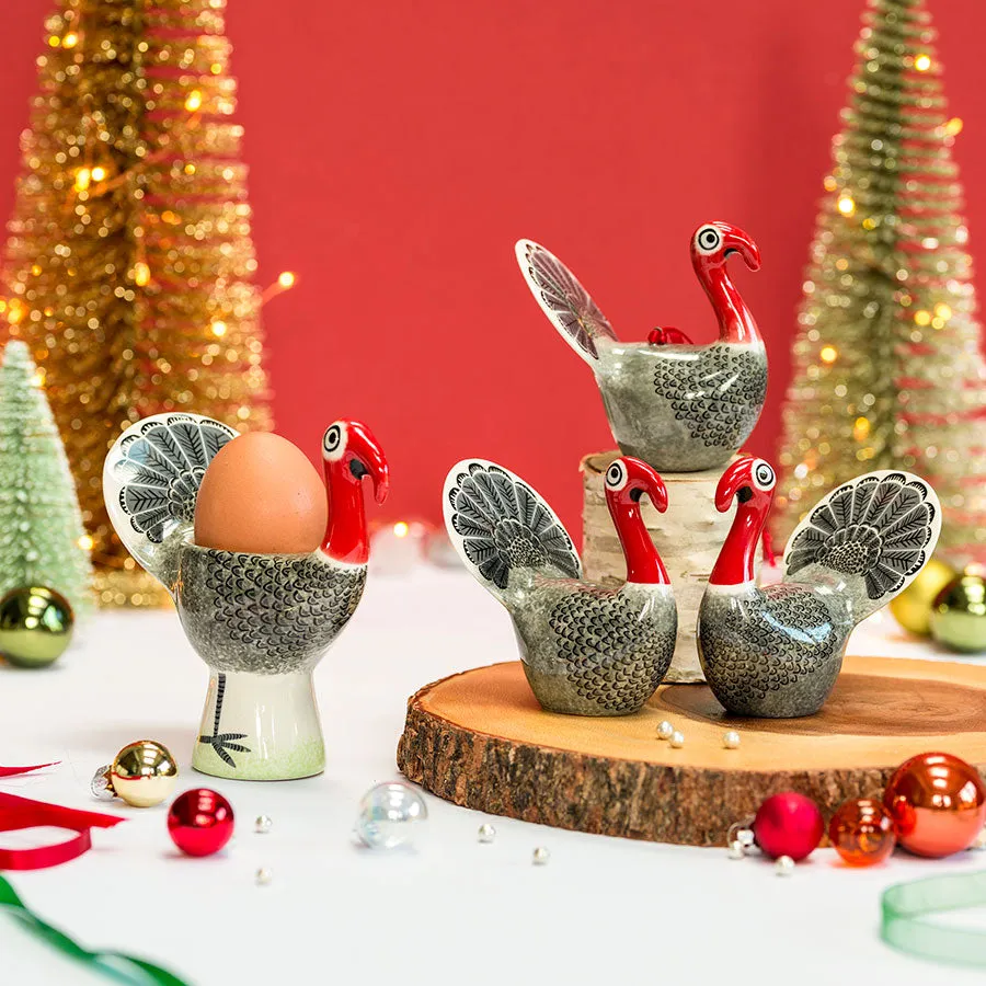 Handmade Ceramic Turkey Hanging Decoration x 4