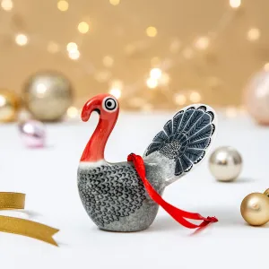 Handmade Ceramic Turkey Hanging Decoration x 4