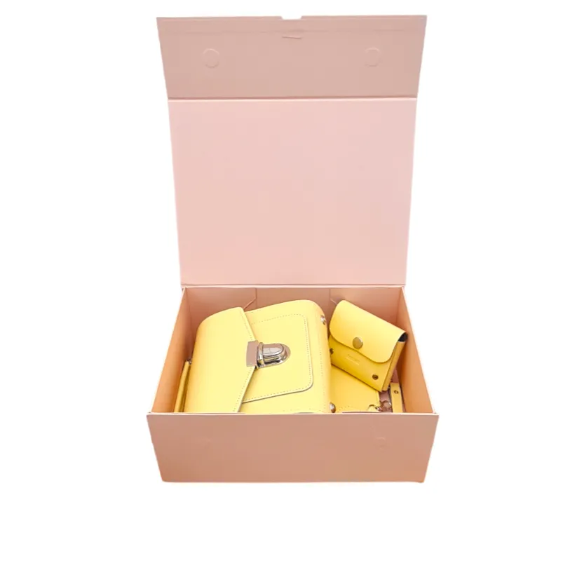 Handmade Leather Sugarcube Plus Collection Gift Set - Primrose Yellow