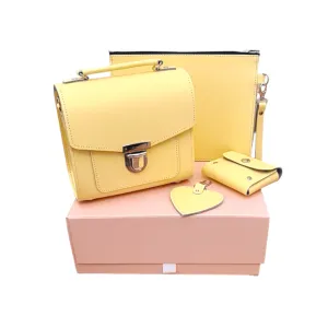 Handmade Leather Sugarcube Plus Collection Gift Set - Primrose Yellow