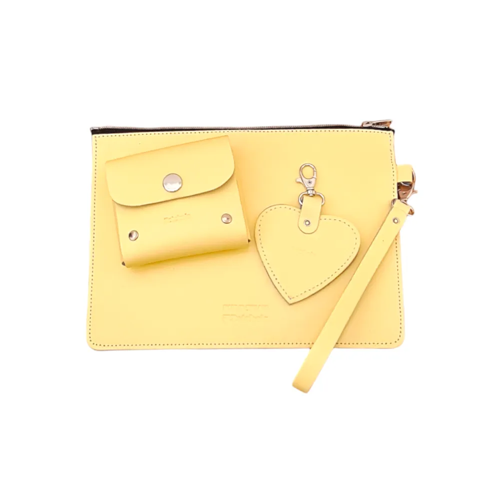 Handmade Leather Sugarcube Plus Collection Gift Set - Primrose Yellow