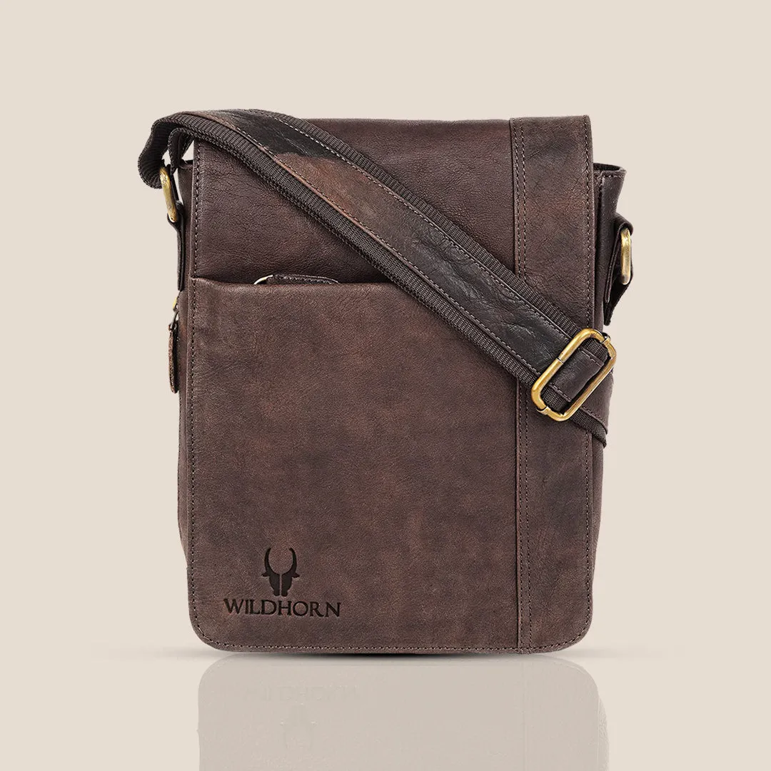 HEMSLEY Leather Sling Bag for Men