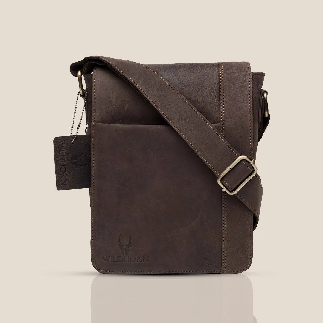 HEMSLEY Leather Sling Bag for Men