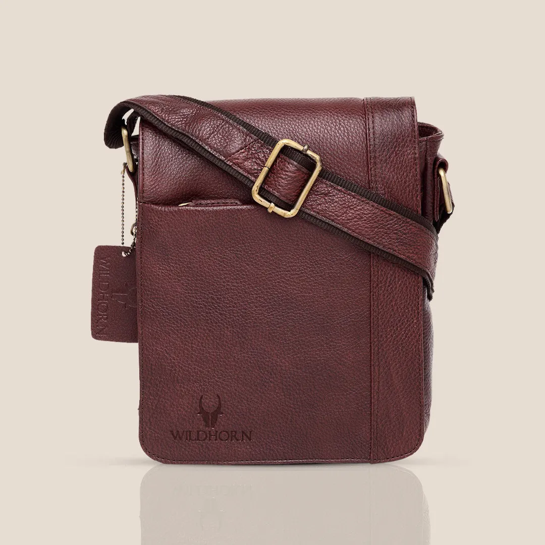 HEMSLEY Leather Sling Bag for Men
