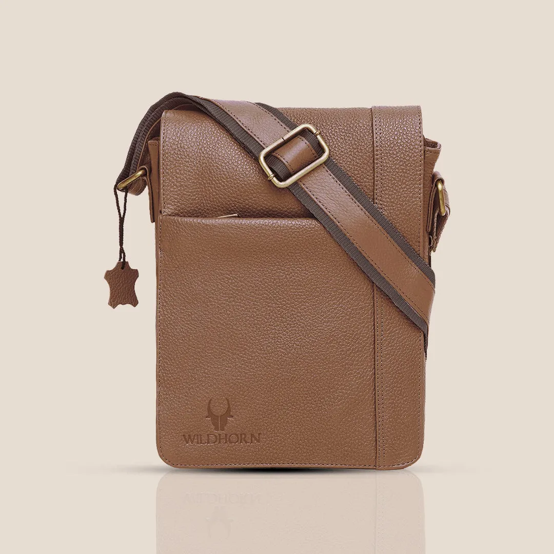 HEMSLEY Leather Sling Bag for Men