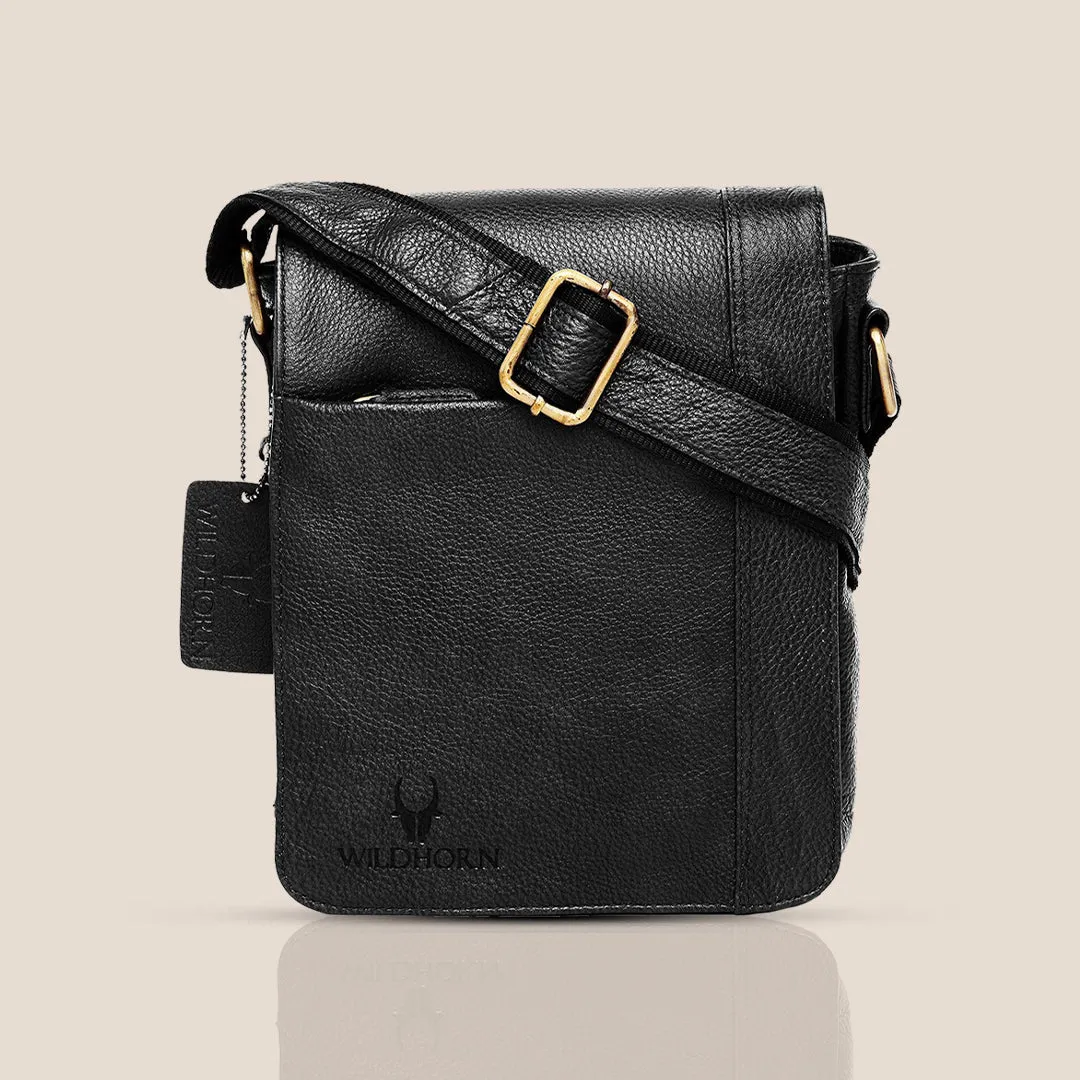 HEMSLEY Leather Sling Bag for Men