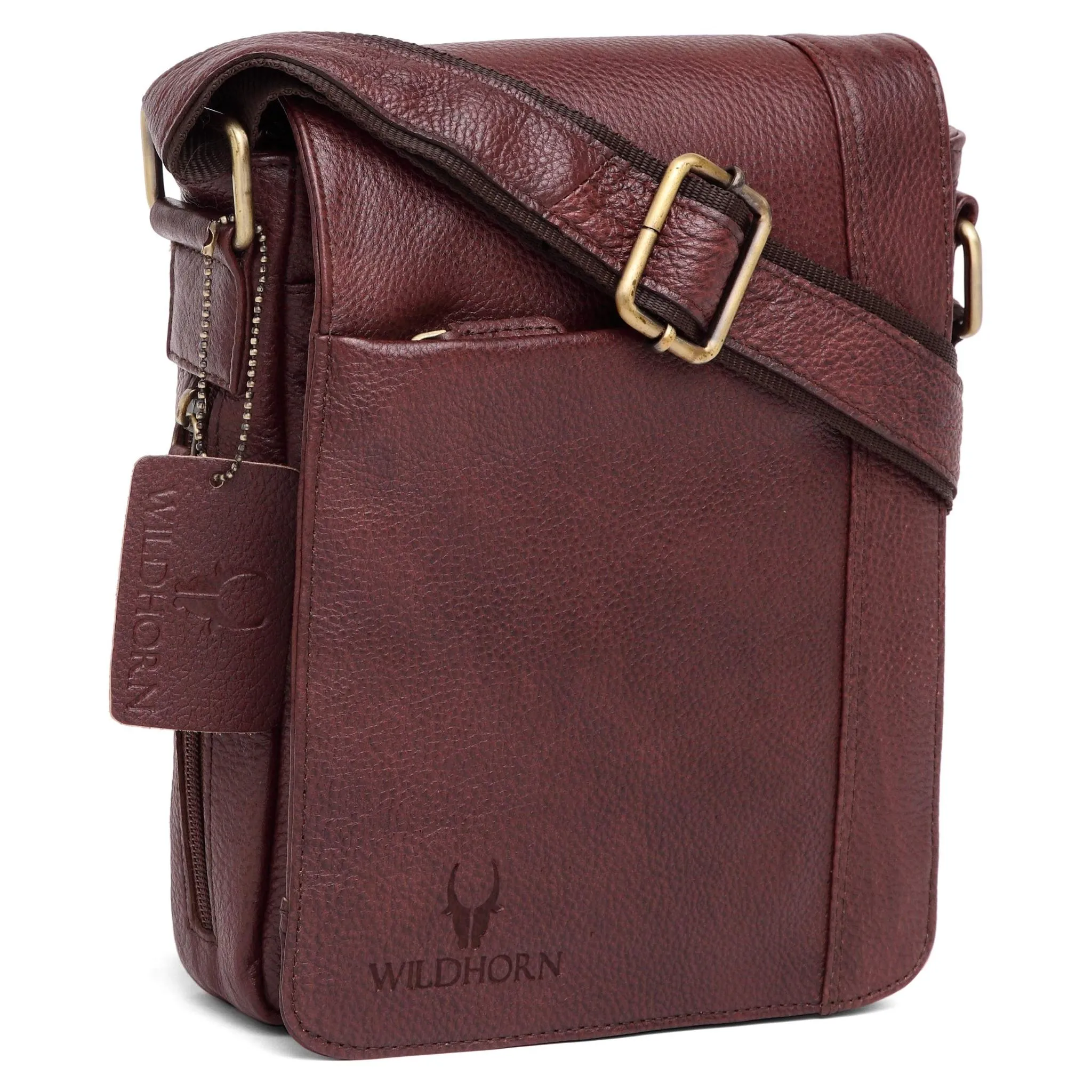 HEMSLEY Leather Sling Bag for Men