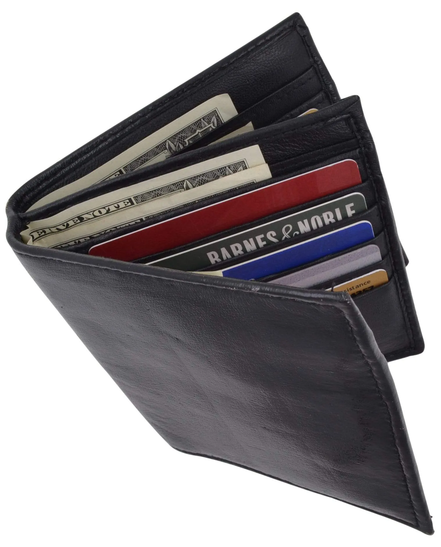 Hipster Genuine Leather Bifold Middle ID Flap Wallet 1501