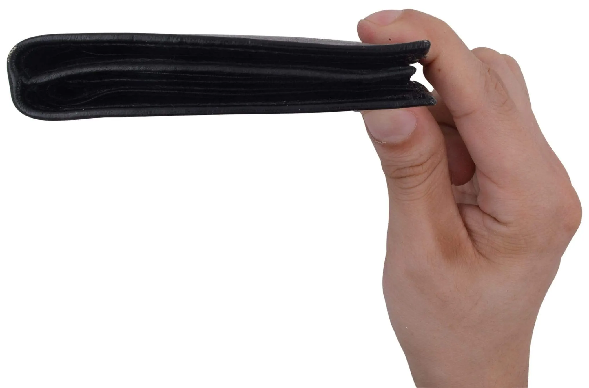 Hipster Genuine Leather Bifold Middle ID Flap Wallet 1501