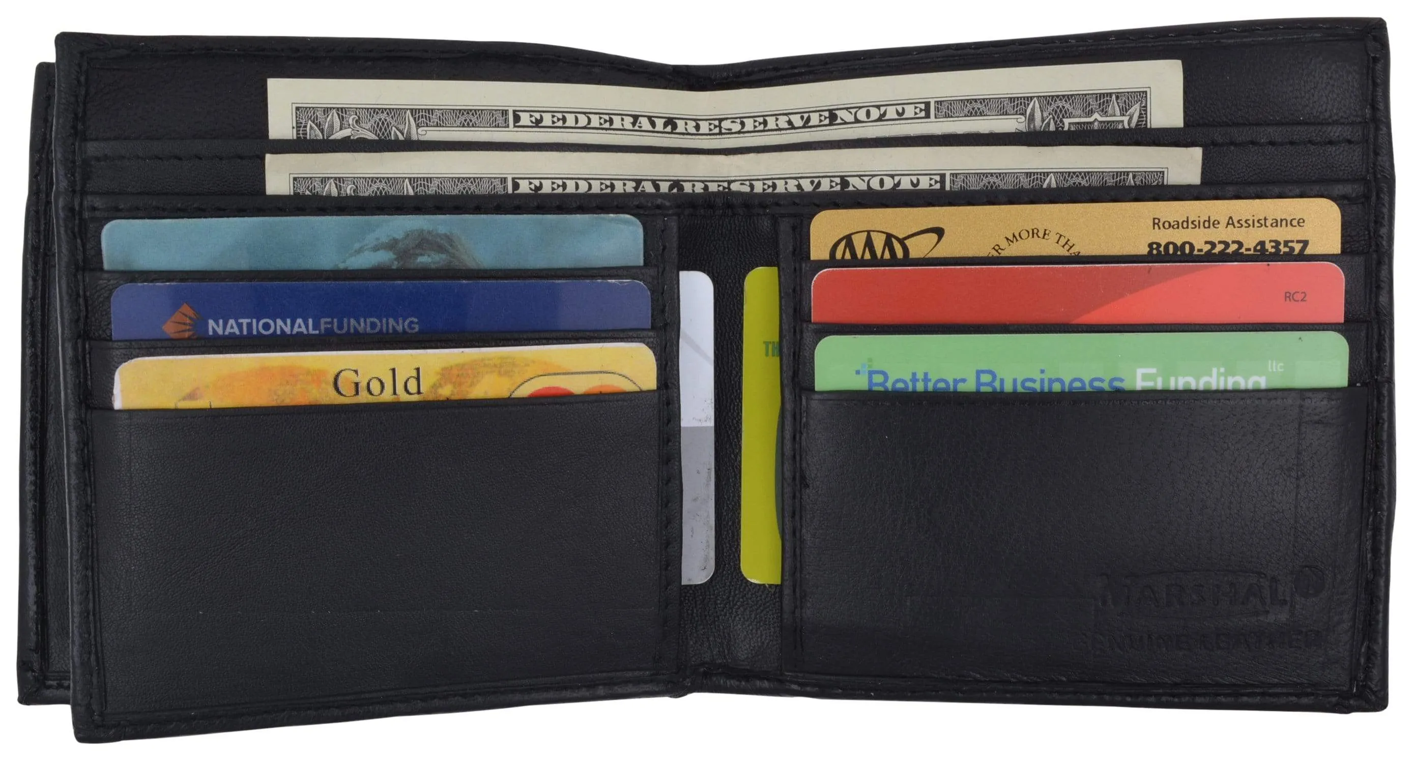Hipster Genuine Leather Bifold Middle ID Flap Wallet 1501