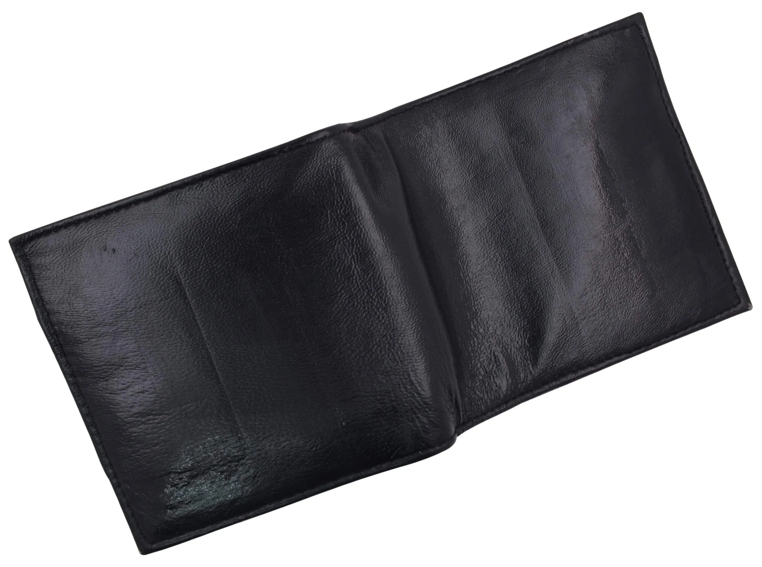 Hipster Genuine Leather Bifold Middle ID Flap Wallet 1501