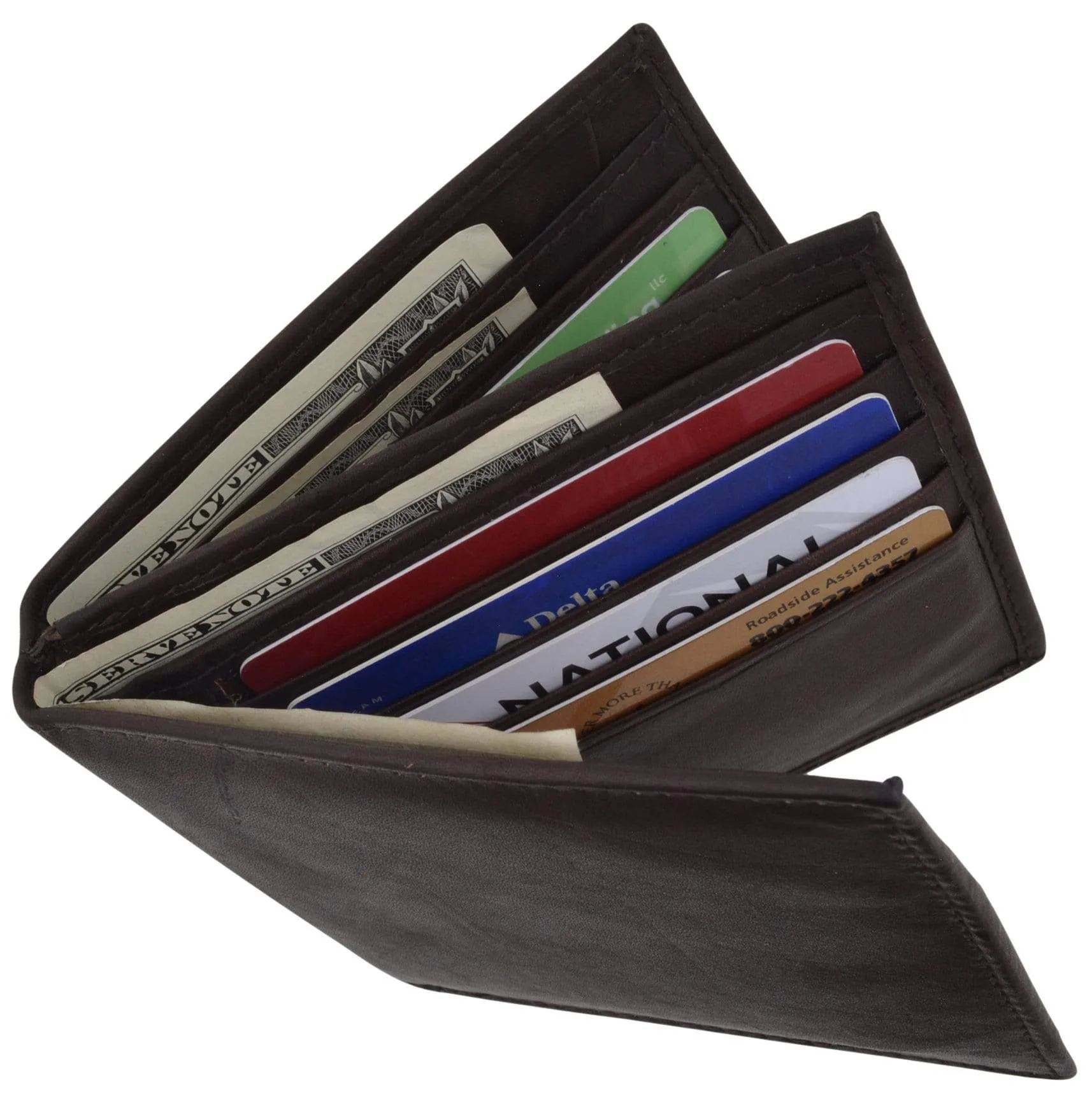 Hipster Genuine Leather Bifold Middle ID Flap Wallet 1501