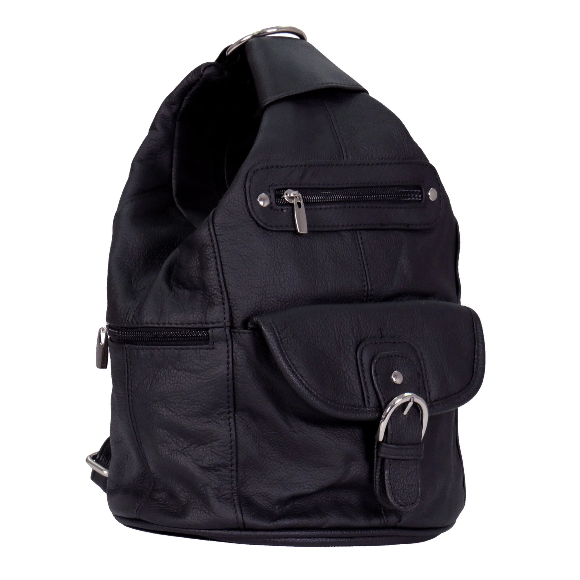 Hot Leathers BPA1011 6 Pocket Leather Backpack Purse