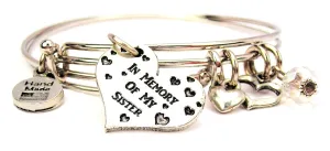 In Memory Of My Sister Expandable Bangle Bracelet Set