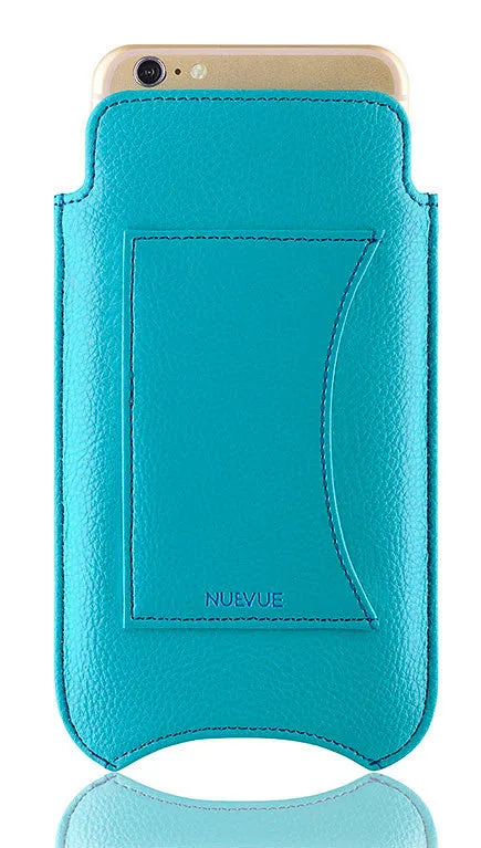 iPhone 8 | 7 Wallet Window Case in Blue Faux Leather | Screen Cleaning Sanitizing Lining.