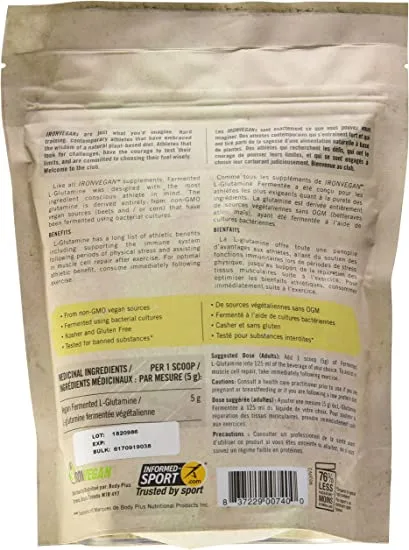 Iron Vegan Fermented L-Glutamine, vegan, non-gmo, unflavoured powder