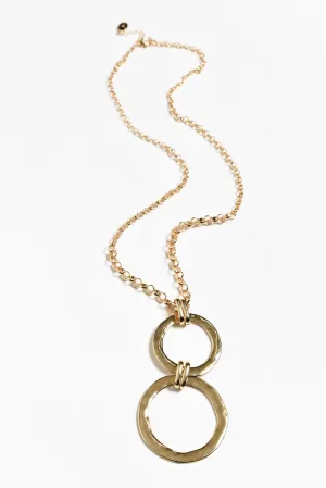 Irvine Gold Circle Pendant Necklace
