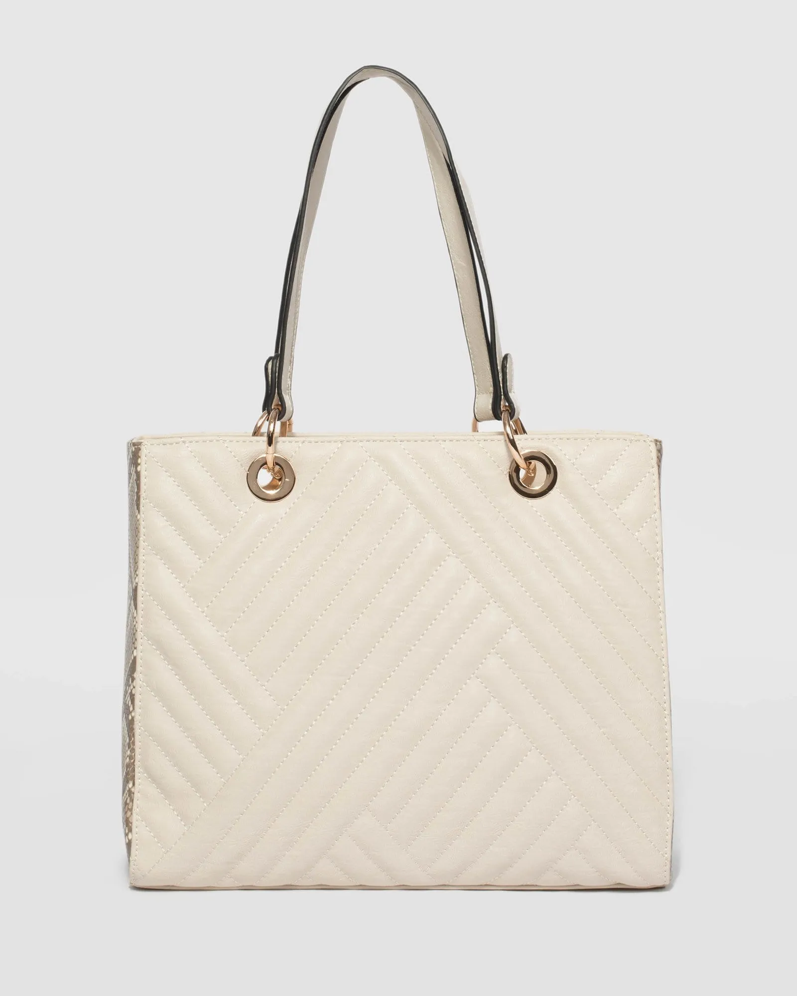 Ivory Nirvana Large Quilt Tote Bag
