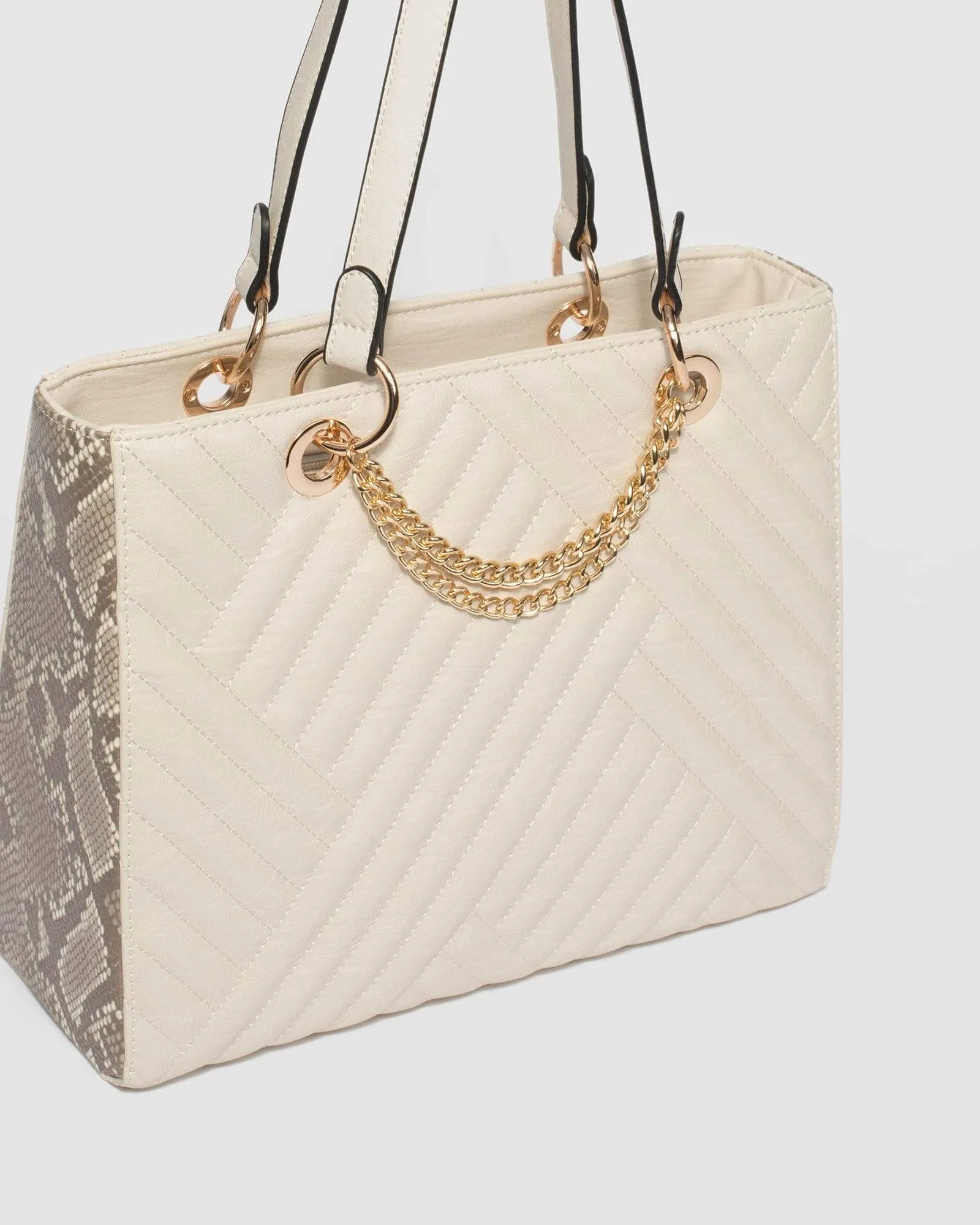 Ivory Nirvana Large Quilt Tote Bag
