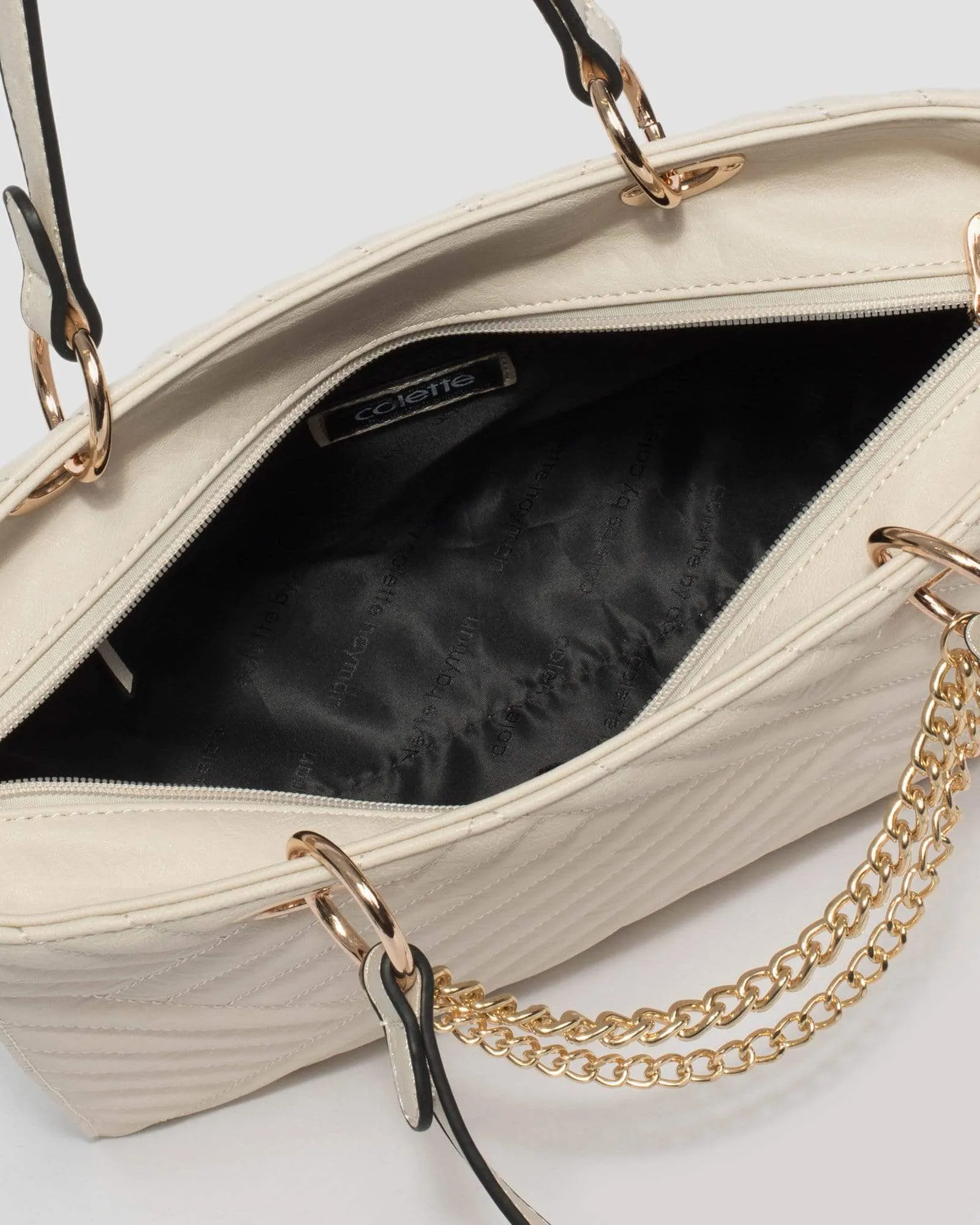 Ivory Nirvana Large Quilt Tote Bag