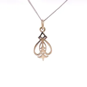 Jewel White Gold Nouveau Filigree Chandelier Style Pendant