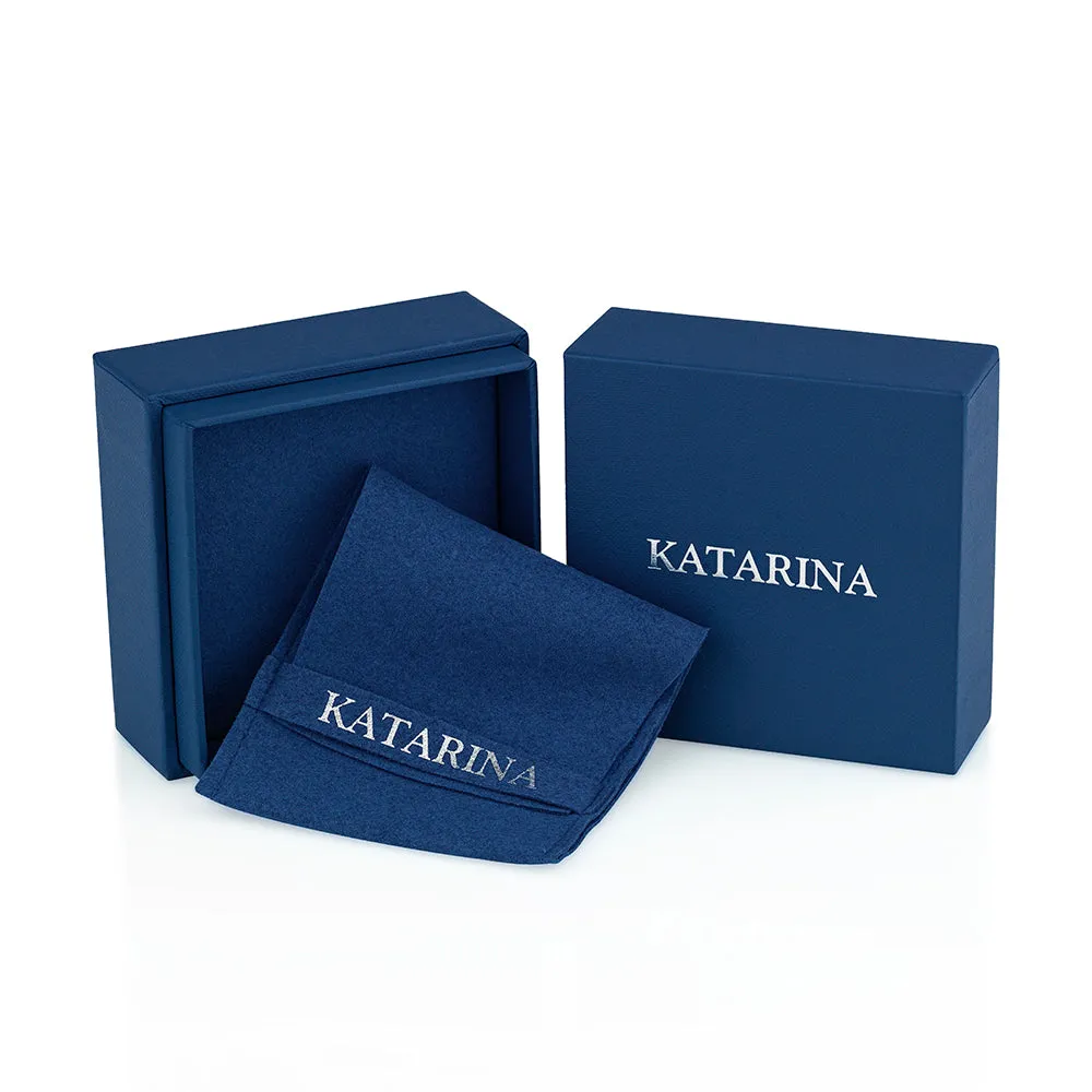 KATARINA Baguette Cut Diamond J Hoop Earrings (3/4 cttw)