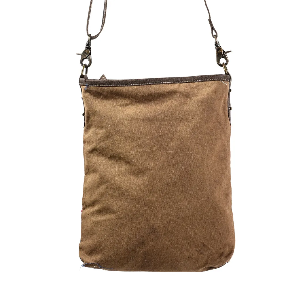 KB403 - KB403 -MESSENGER Leather and Upcycled Canvas Ladies Bag Standard KB403 - KB403