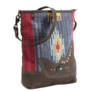 KB403 - KB403 -MESSENGER Leather and Upcycled Canvas Ladies Bag Standard KB403 - KB403
