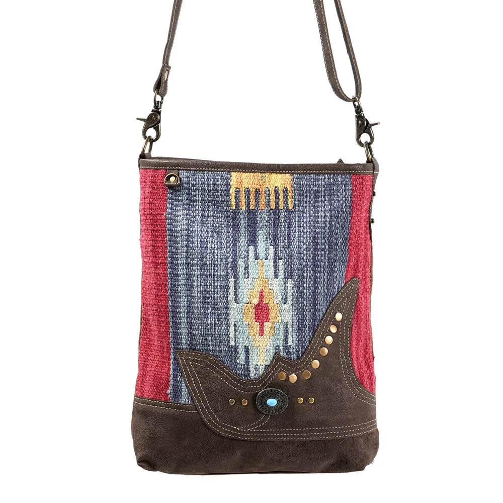 KB403 - KB403 -MESSENGER Leather and Upcycled Canvas Ladies Bag Standard KB403 - KB403
