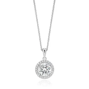 KISS Sterling Silver Round Cubic Zirconia Pendant