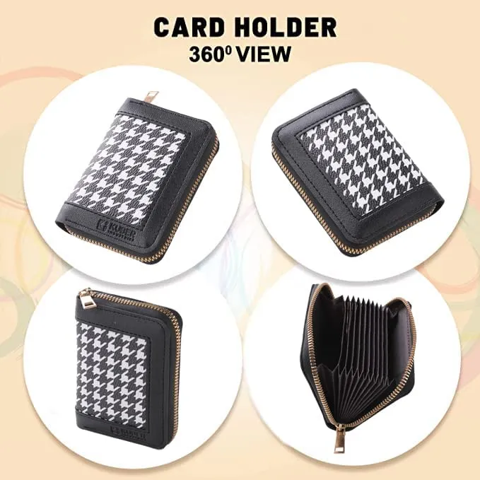 Kuber Industries Card Holder Wallet for Men Women|Debit Credit Card Holder|Wallet for Id, Visiting Card, Buisness Card|Zipper Closure Wallet|White (Pack of 2)